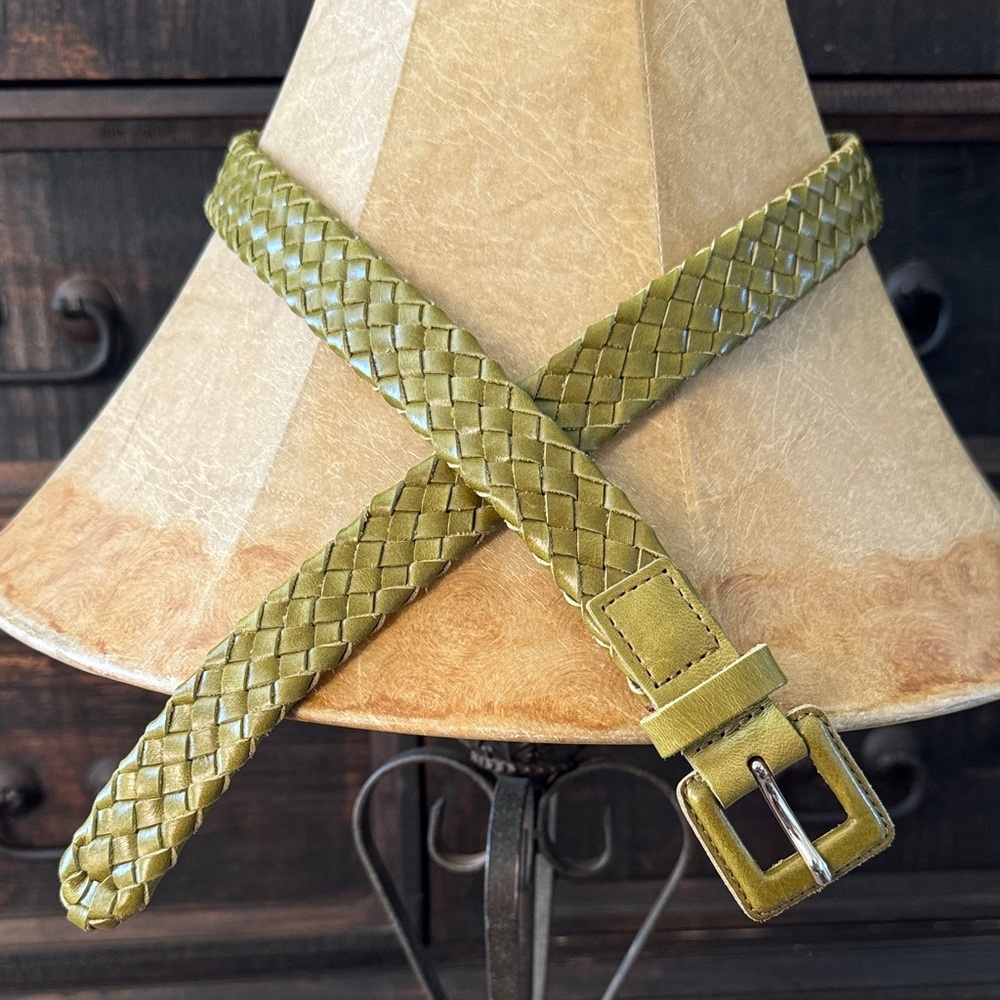 HOBO Green Braided Leather Belt